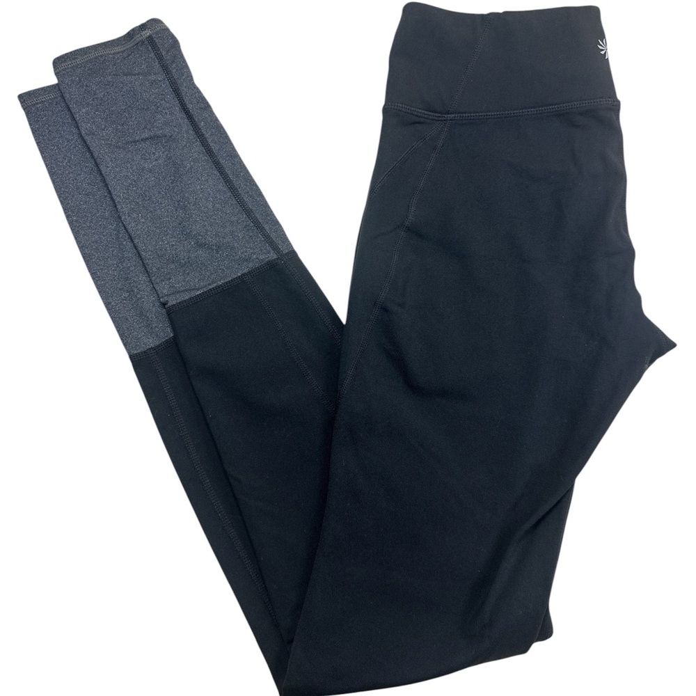 Athleta Leggings Colorblock Black and Gray Full Length EUC Small